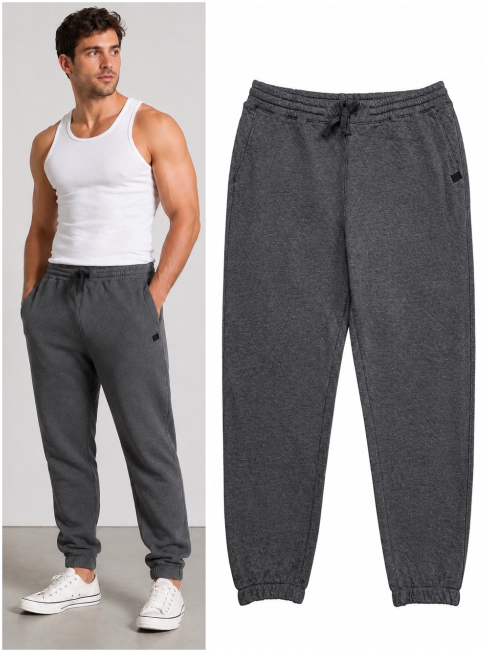 Lunya Men’s Restore Double Faced Gray Jogger Sweatpants Small NEW Luxury Soft - Picture 8 of 8